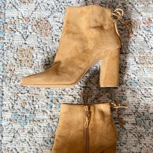 Never worn Stuart Weitzman Suede booties with heel